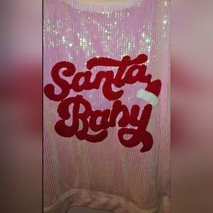 Boutique Pink Sequin 'Santa Baby' Ugly CHRISTMAS Sweater